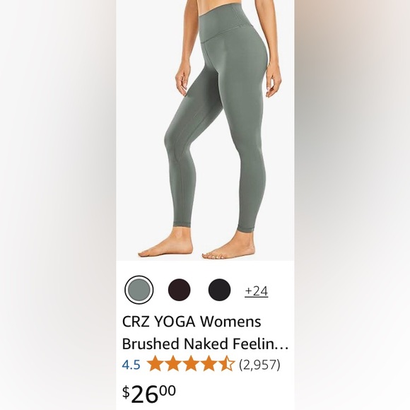 NWT CRZ YOGA High Waisted Tummy Control Leggings - Picture 3 of 16